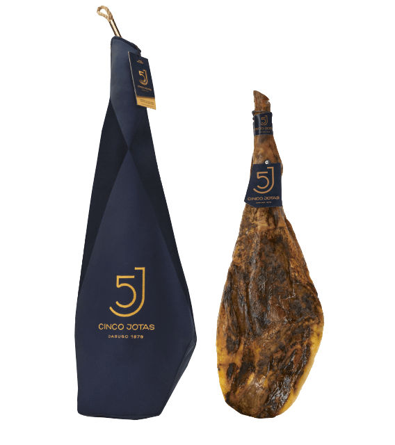 Cinco Jotas Acorn-fed 100% Ibérico Ham (Whole Bone-in Ham) 15-18 lb with Ham Holder + Jamon Knife Set | FREE SHIPPING!